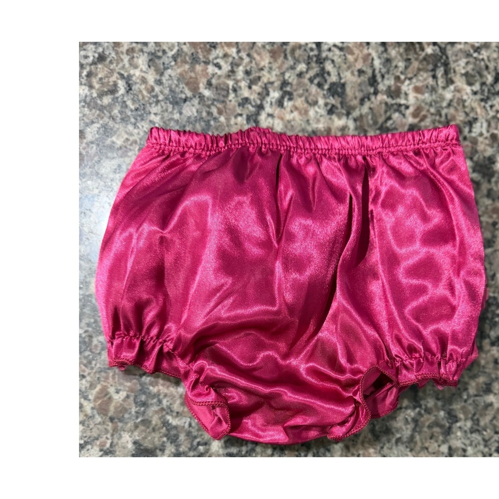 Ruffle Butts Baby Girls Pink Satin Rosette Diaper Cover Bloomers Magenta Floral